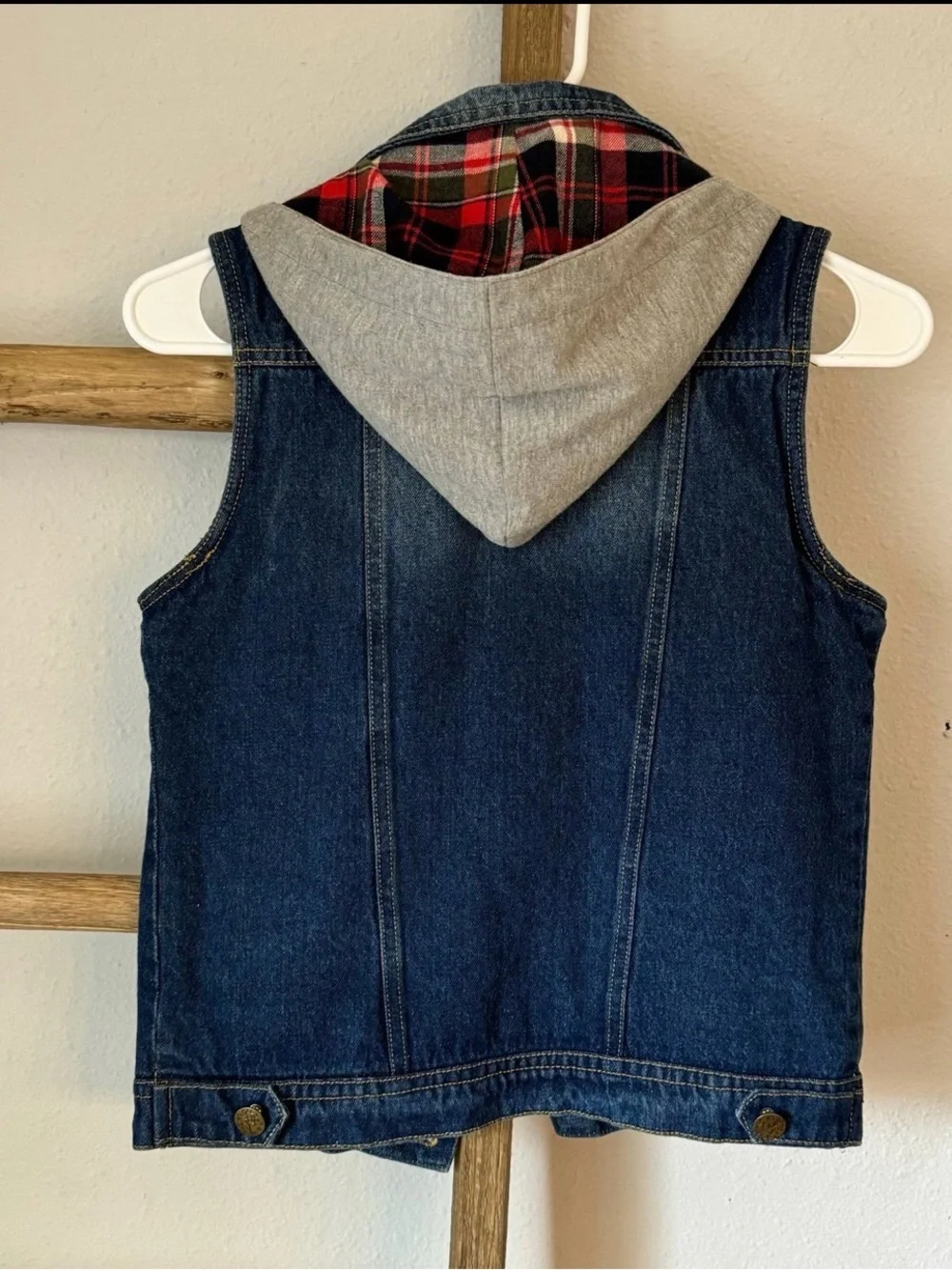 Zanr outerwear collection Like new kids button Up   hooded sleeveless denim jean